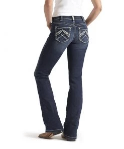Ariat Women's R.E.A.L. Mid Rise Stretch Whipstitch Boot Cut Jean (10014022) Pants & Shorts