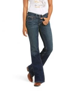 Ariat Women's R.E.A.L. Mid Rise Stretch Whipstitch Boot Cut Jean (10014022) Pants & Shorts