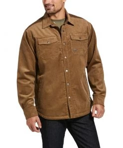 Ariat Men's Rebar Sherpa-lined Corduroy Shirt Jacket Coats, Jackets & Bibs