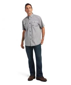 Shirts & Tops Ariat Men's Rebar Washed Twill Short Sleeve Work Shirt (10039482)
