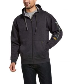 Shirts & Tops Ariat Men's Rebar Camo Flag Full Zip Hoodie