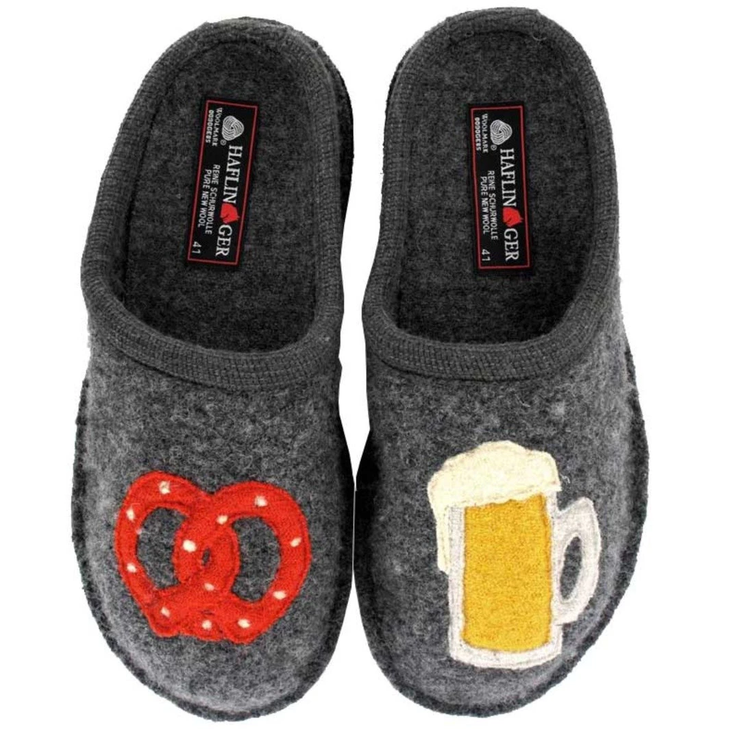 Slippers & Clogs Haflinger Unisex AR Oktoberfest Beer And Pretzel Slippers 3 Slippers & Clogs Haflinger Unisex AR Oktoberfest Beer And Pretzel Slippers