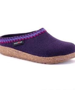 Slippers & Clogs Haflinger Women's Grizzly ZigZag Slippers (Eggplant 711053)