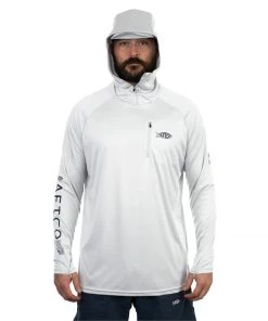 Aftco Men's Jason Christie Hooded Long Sleeve Performance Shirt