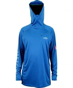 Aftco Men's Jason Christie Hooded Long Sleeve Performance Shirt