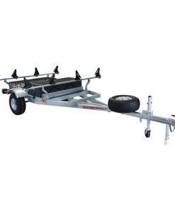 Malone MegaSport Trailer Package W/ Saddle Up Pro Carriers, Wire Storage Basket, Plastic Storage Drawer, And Spare Tire Kayak Accessories