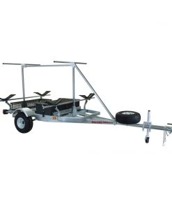 Malone MegaSport Trailer Package W/ Saddle Up Pro Carriers, Wire Storage Basket, Plastic Storage Drawer, And Spare Tire Kayak Accessories