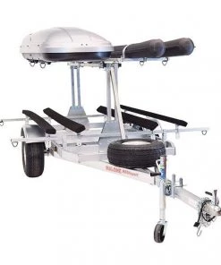 Malone MegaSport™ LowBed™ Kayak Trailer W/Tier, Spare, 2 Sets Bunks, Cargo Box, 2 Rod Tubes