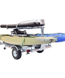 Malone MegaSport™ LowBed™ Kayak Trailer W/Tier, Spare, 2 Sets Bunks, Cargo Box, 2 Rod Tubes