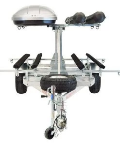 Malone MegaSport™ LowBed™ Kayak Trailer W/Tier, Spare, 2 Sets Bunks, Cargo Box, 2 Rod Tubes