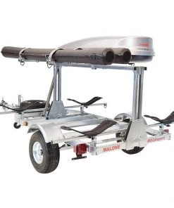 Malone MegaSport™ LowBed™ Kayak Trailer W/Tier, Spare, 2 Sets MegaWings, Cargo Box, 2 Rod Tubes