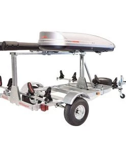 Malone MegaSport™ LowBed™ Kayak Trailer W/Tier, Spare, 2 Sets SaddleUp™, Cargo Box, 2 Rod Tubes