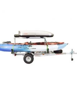 Malone MegaSport™ LowBed™ Kayak Trailer W/Tier, Spare, 2 Sets SaddleUp™, Cargo Box, 2 Rod Tubes