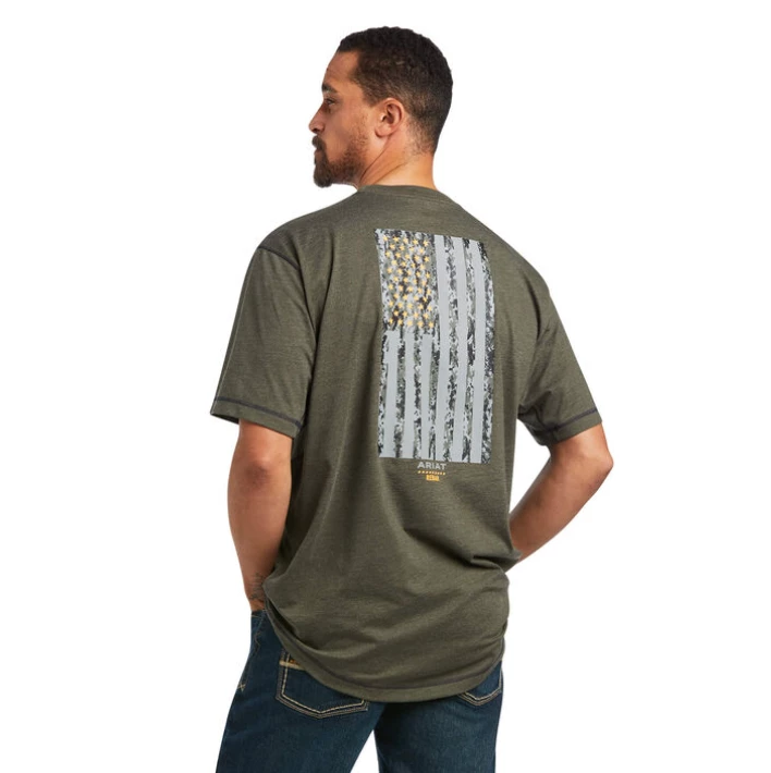 Ariat Men's Rebar Workman Reflective Flag T-Shirt (10039178) Shirts & Tops 6 Ariat Men's Rebar Workman Reflective Flag T-Shirt (10039178) Shirts & Tops